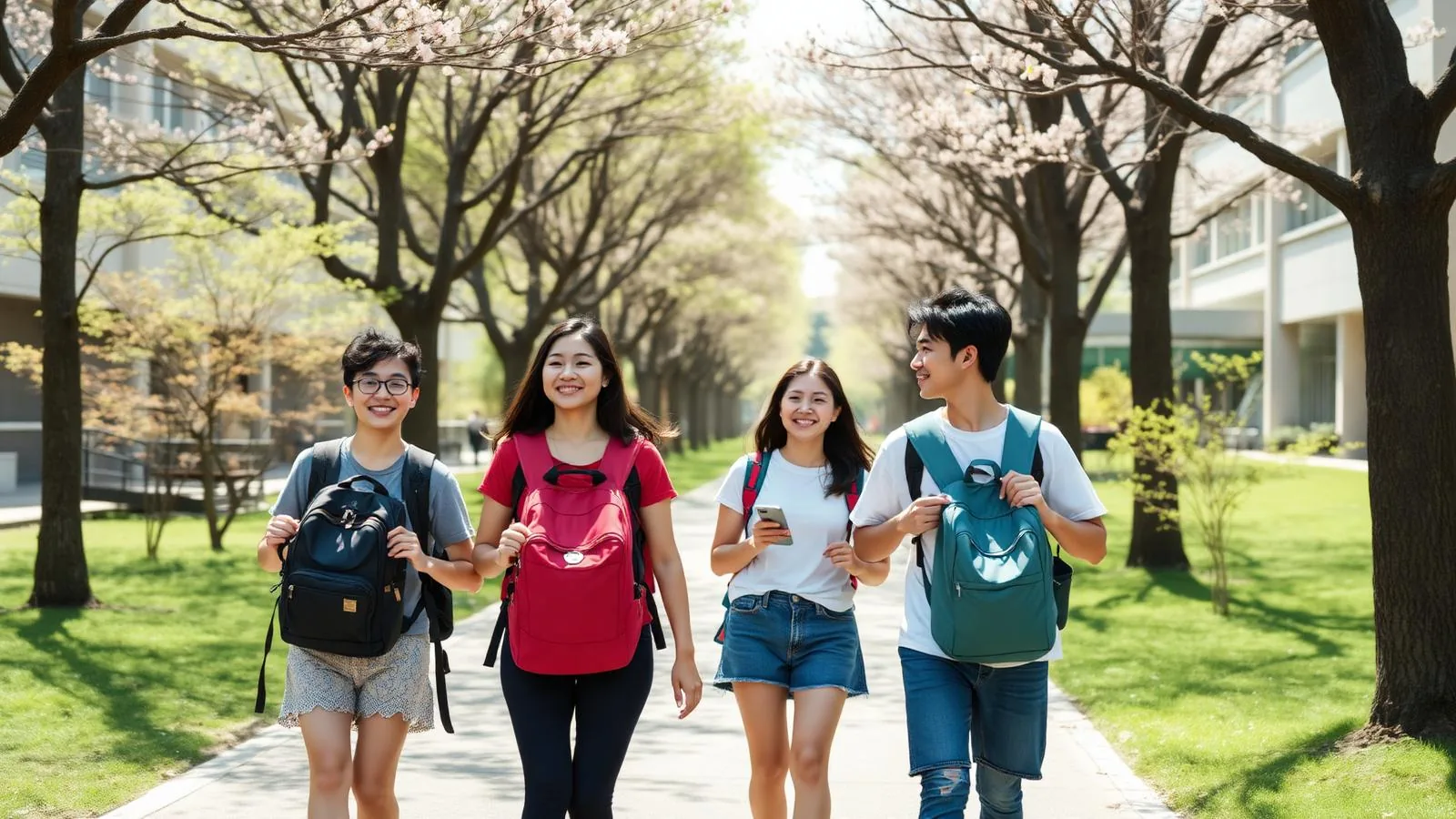 Japán cserediákprogramok: külföldi diákok egy japán egyetem campusán